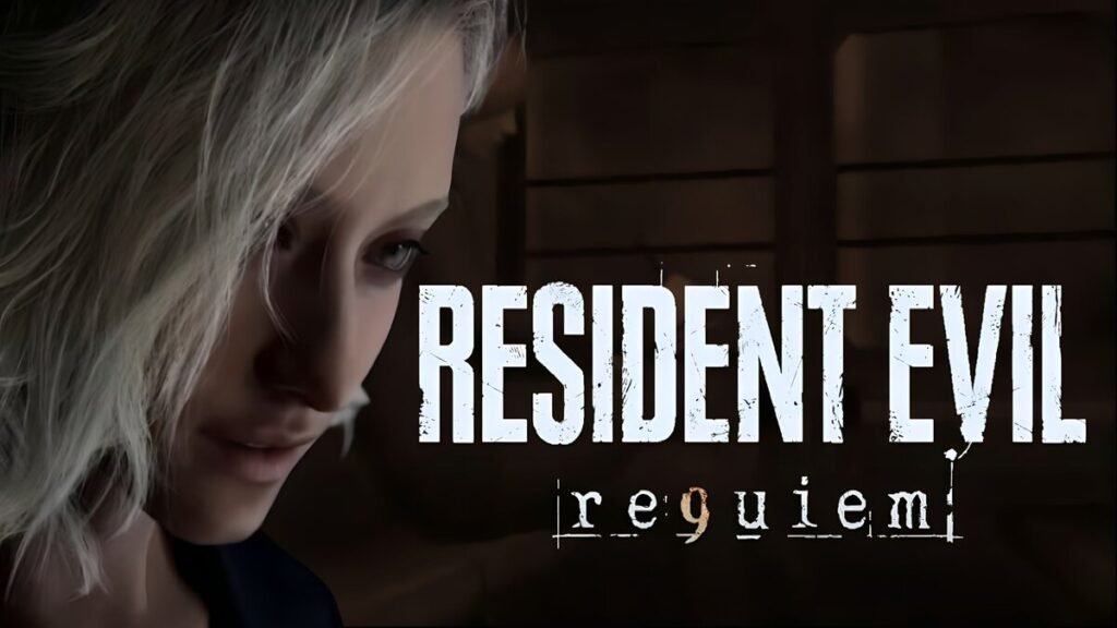 New protagonist Grace Ashcroft and the official title card of Resident Evil Requiem