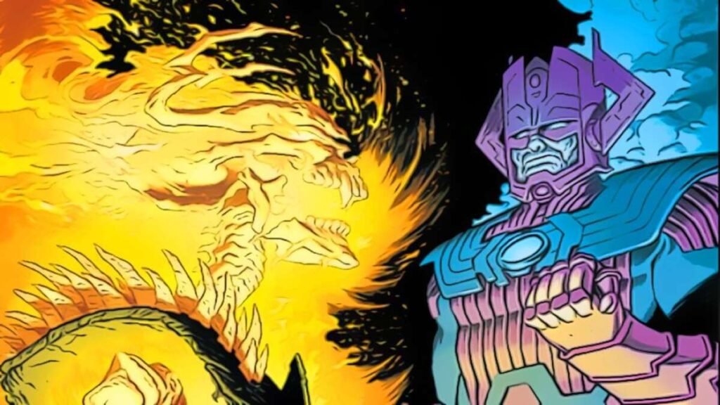 Fiery Spirit of Vengeance confronts cosmic titan Galactus in a blazing standoff—variant cover of Ghost Rider vs. Galactus #1 (1:25 Declan Shalvey Edition)