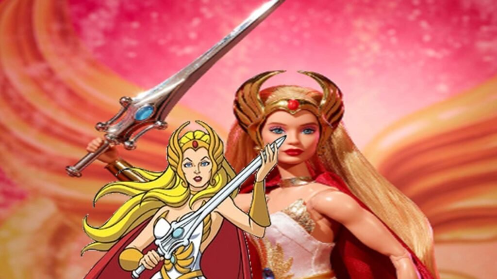 She-Ra from the She-Ra: Princess of Power and as She-Ra Barbie