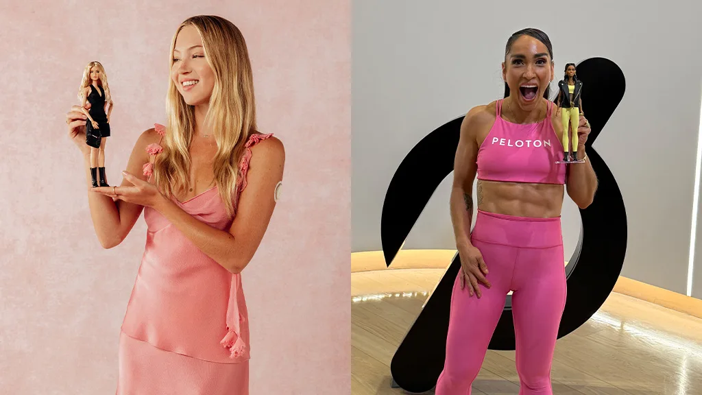 custom Barbie dolls of Lila Moss and Robin Arzón,