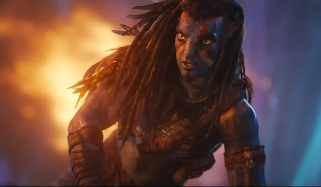 jake Sully faces the Ash People in a volcanic battleground from the Avatar: Fire & Ash trailer.