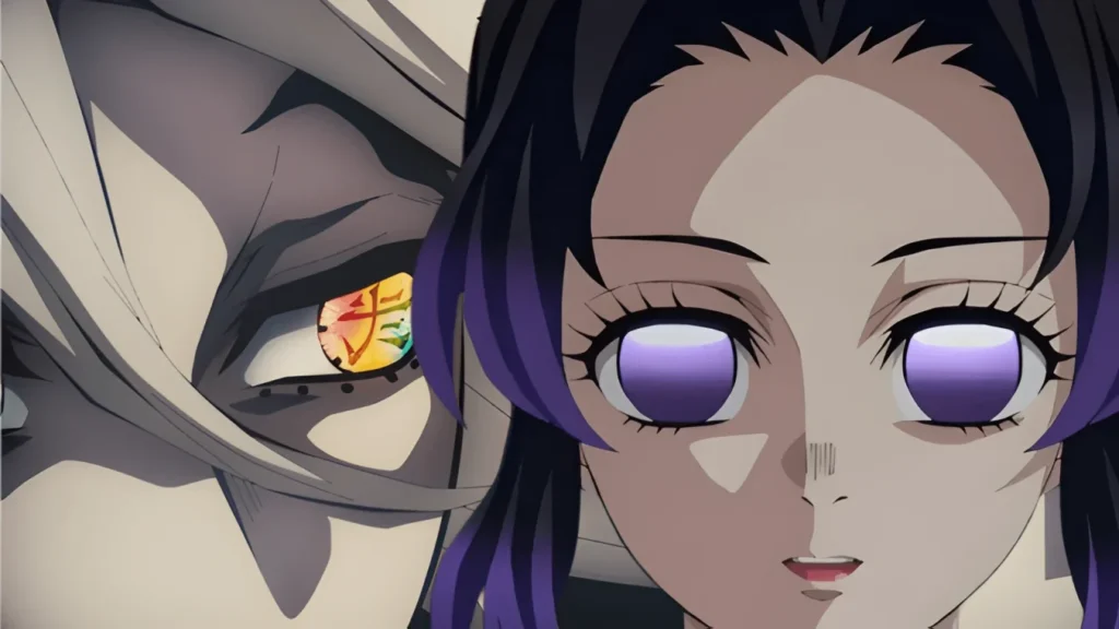 Shinobu Kocho faces Upper Moon Two Doma in a chilling confrontation