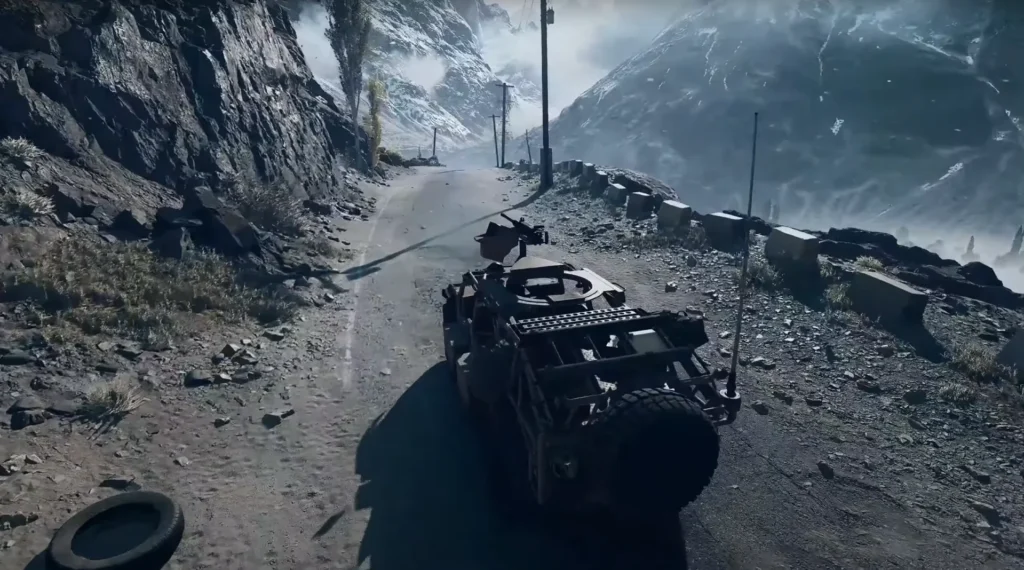 Light ground transport vehicle in Battlefield 6 beta carrying soldiers toward the frontline