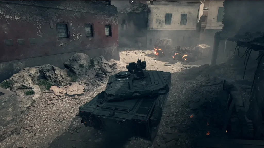 CV90 infantry fighting vehicle in Battlefield 6 beta moving with allied troops across open terrain